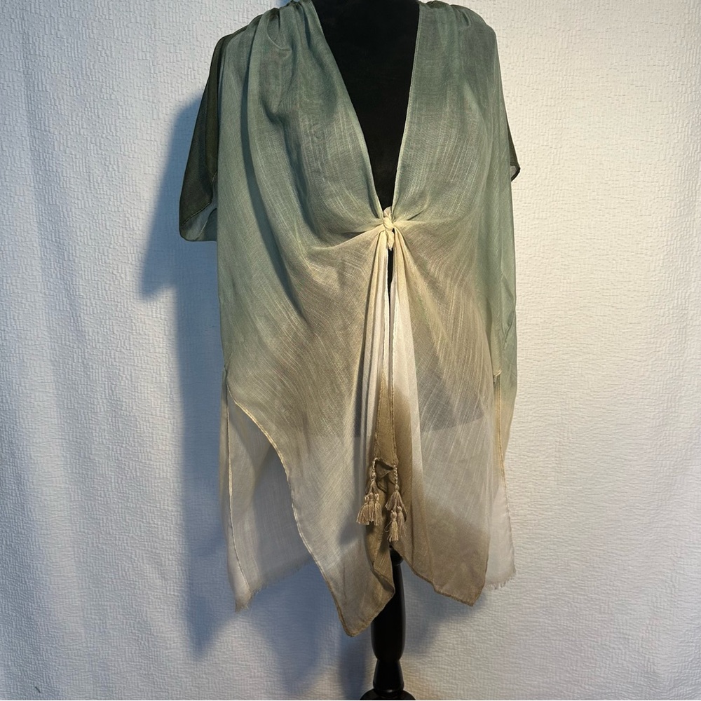 Woven Heart Ombré Olive Green Shawl